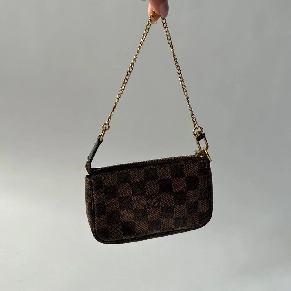 LOUIS VUITTON DAMIER EBENE MINI POCHETTE ACCESSOIRES